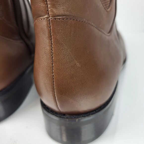 Cole Haan Noelle Riding Boots Brown Leather Side Zip Knee high 7.5B - Picture 7 of 16